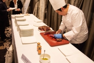 Chef prepares Wagyu Beef